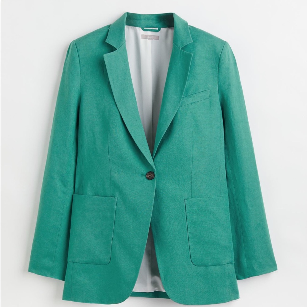 HM Turquoise Single Breasted Blazer M NWT